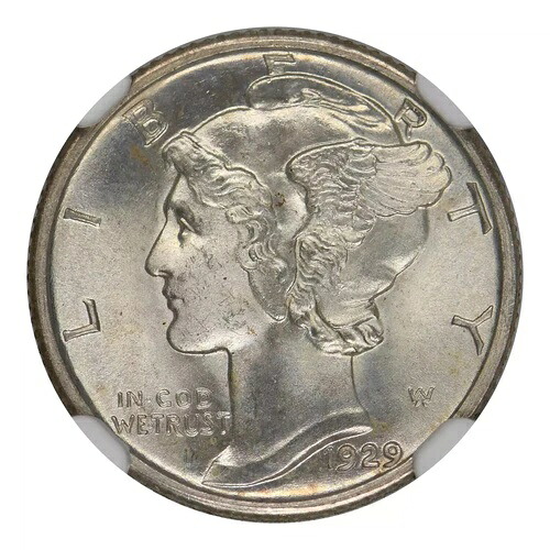 1929-P マーキュリー銀貨 NGC MS-66 FB|WORLD RESOURCE【KING店】