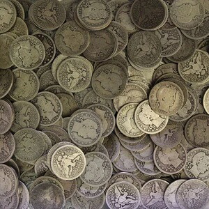 バーバー クォーターロール 90% 銀貨 10ドル 額面 40枚 流通 混合日付 米国コイン ロット