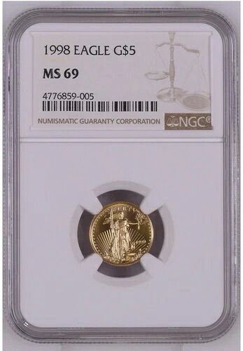1998年 ゴールドイーグル G$5、NGC MS 69