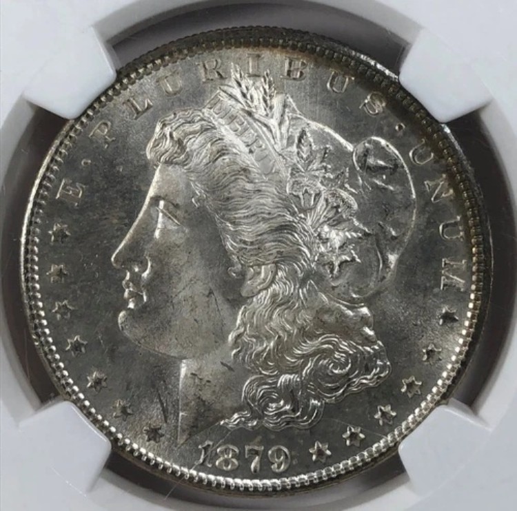 1879-S モルガン銀貨。$1.00 NGC MS66。フロスティ。