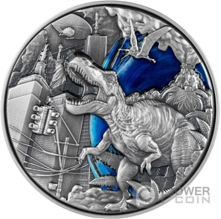 クラッシュ・オブ・エラズ ジュラシック 2オンス シルバーコイン 10000フラン チャド 2025｜WORLD RESOURCE【KING店】