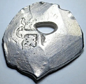 1714-33年 バブルホール ミントエラー メキシコ シルバー 8レアル スペイン植民地コブコイン