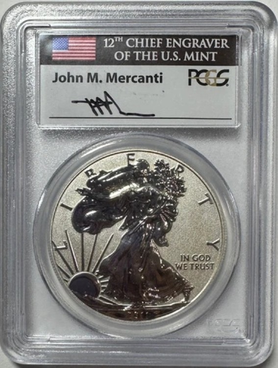 2011-P 米国シルバーアメリカンイーグルリバースプルーフ - メルカンティサイン入り - PCGS PR70｜WORLD RESOURCE【KING店】