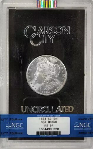 1884-CC モルガン銀貨 GSA ホード NGC MS64 箱と保証書付き