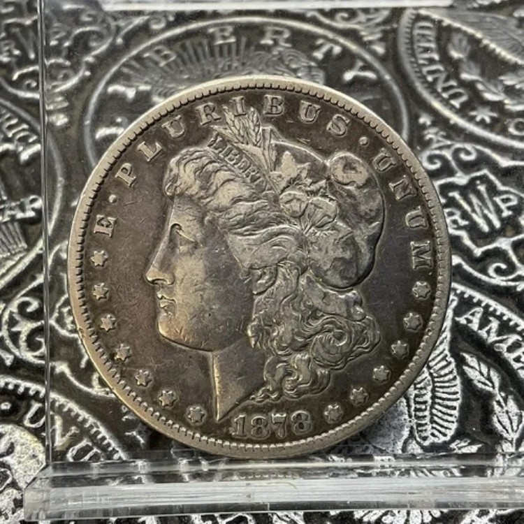 1878-CC 1ドル モルガン銀貨 ~ コントラスト VF ~ カーソンシティ造幣局初年度コイン