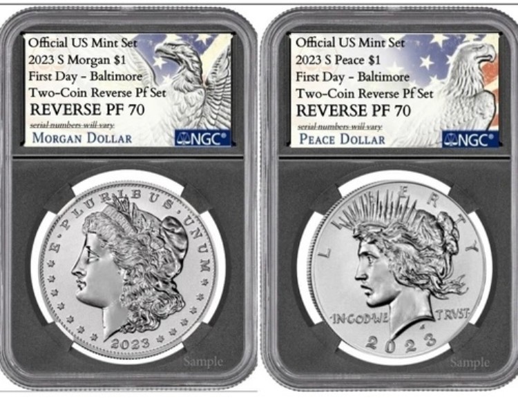 2023 S リバースプルーフ モルガン ピース シルバーダラー NGC PF70 初日ボルチモア %% 184,250円