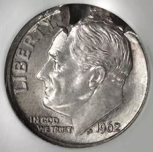 1962年 NGC MS66FT 2.2グラムの欠陥のあるプランシェット銀貨（ミントエラー）｜WORLD RESOURCE【KING店】