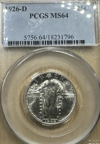 1926-D スタンディング リバティ クォーター PCGS MS64 PQ 素晴らしいコイン