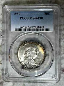 1951 PCGS MS66FBL フルベルライン フランクリンハーフ 店頭にてWW1-WW2メダル-コイン
