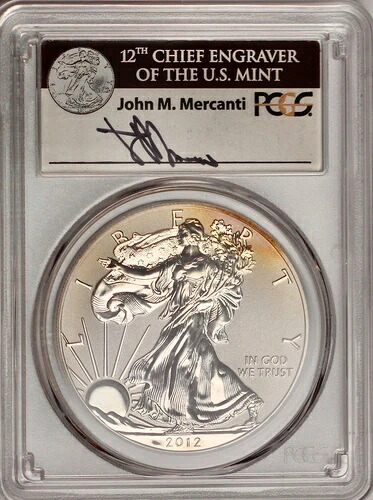 2012-S シルバーイーグル 75周年記念 SFミント Rev PR PCGS PR69 ファーストストライク、メルカンティ