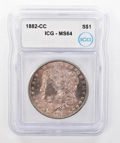 1882-CC モルガン銀貨 MS64 ICG 美しい色調 *0255