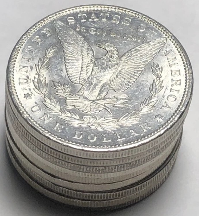 (コイン 9 枚セット) 1890 年 P モーガン シルバー $1 ??、グレード UNC/AU シルバーの価格が上昇中!??