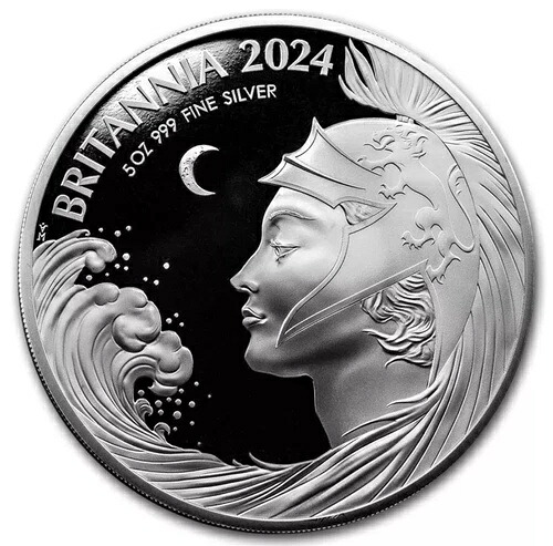 2024年 イギリス 5オンス プルーフ シルバー ブリタニア コイン (箱・品質証明書付き) ロイヤルミント