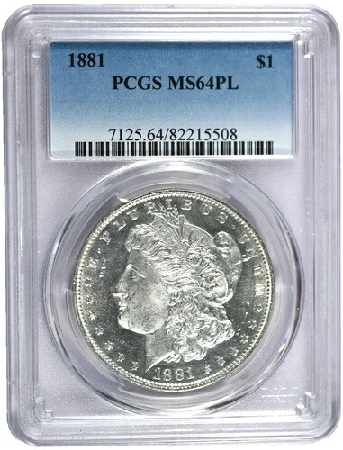 1881年 PCGS MS64PL(プルーフライク)モルガン銀貨
