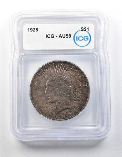 1928年ピースシルバードル AU58 ICG *8685