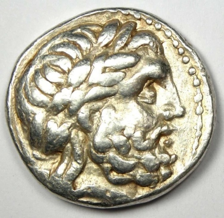 フィリップ2世ARテトラドラクマゼウス銀貨、紀元前359-336年、ギリシャ - 良好VF（非常に良好）