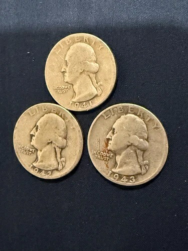 1941年 シルバー ワシントン クォーター 希少 ミントマークなし
