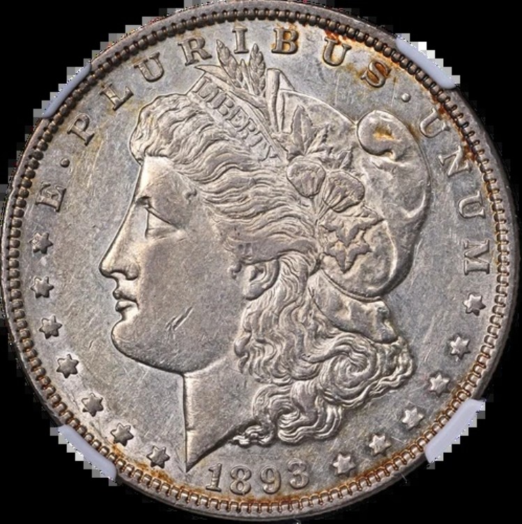 1893-P モルガン銀貨 NGC AU53 美しい外観と良好な打刻