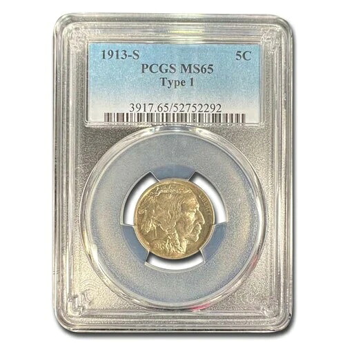 1913-S バッファローニッケル タイプI MS-65 PCGS