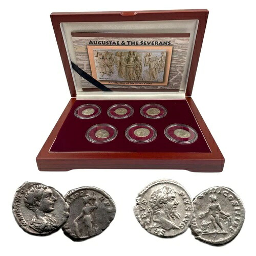 セウェルス朝時代の銀貨3枚セット（6枚入りボックス付き）｜WORLD RESOURCE【KING店】