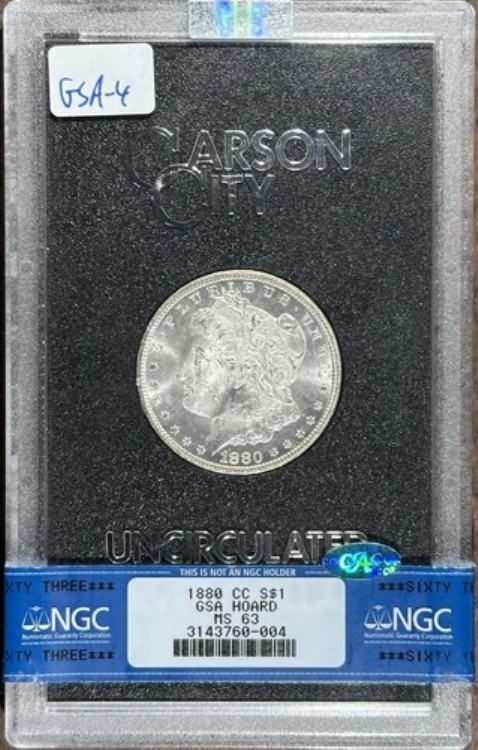 1880-CC (MS63 CAC) モルガン銀貨 $1 NGC カーソンシティ GSA｜WORLD RESOURCE【KING店】 357,390円