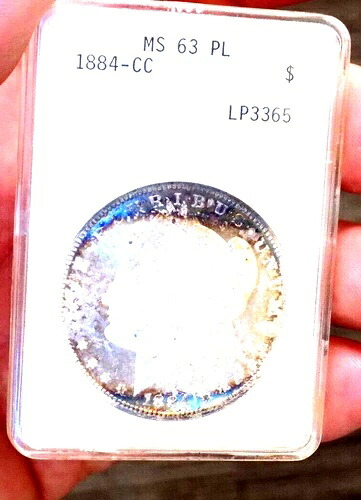 モーガン シルバードル 1884 CC オールドアナ ANACS MS 63 PL モンスターレインボー 希少品｜WORLD RESOURCE【KING店】
