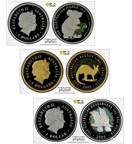 2005年 オーストラリア ミニアウトバック PR70 トップポップ プルーフセット ? 金・銀・プラチナコイン｜WORLD RESOURCE【KING店】 357,390円