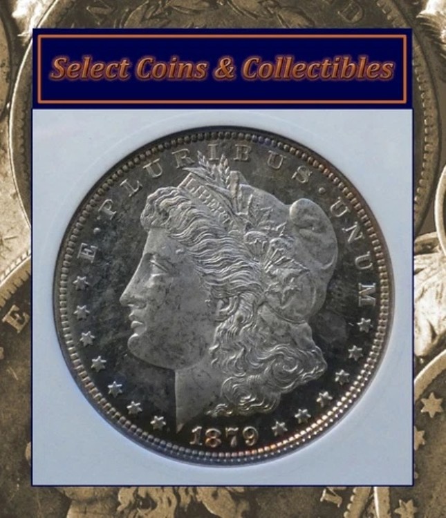 1879-S BU CAMEO モーガン銀貨 ANACS MS 64 DMPL カラーエッジトーニング！#1054