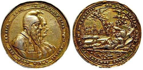 ボヘミア銀メダル1544年 ニッケル・ミリツ作、ヤコブとレイチェル、ヤコブの梯子｜WORLD RESOURCE【KING店】