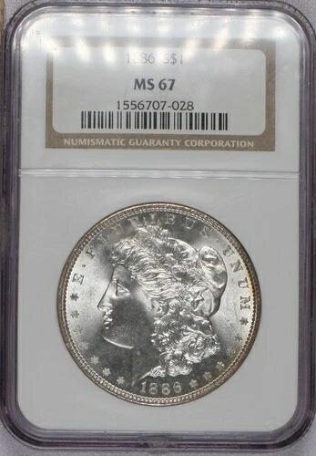 1886年製 モルガン銀貨 1ドル NGC MS67|WORLD RESOURCE【KING店】