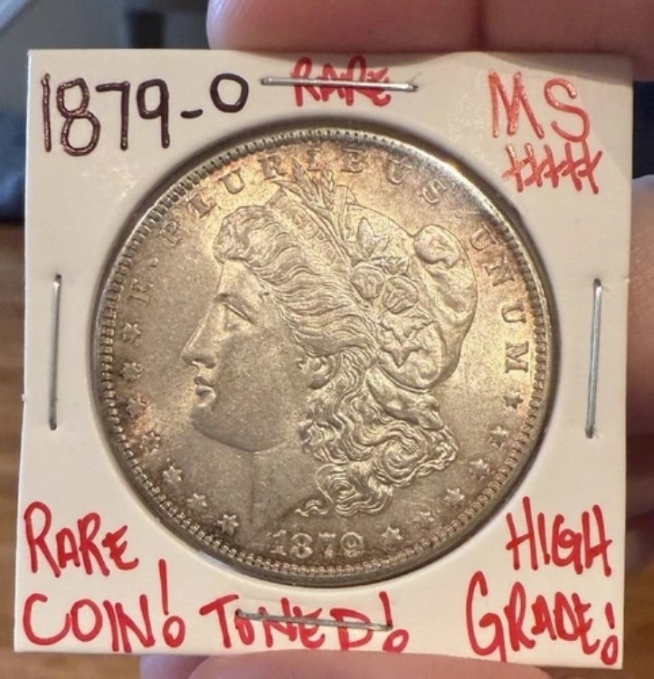 1879-O モーガン シルバー ドル ジェム BU MS トーン ??投資価値??超希少年??
