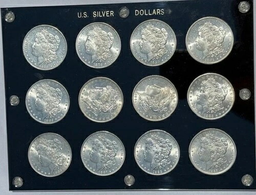 1878-1889 モルガン シルバー ダラー 日付/年セット ロット 12 異なる日付。