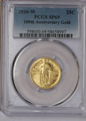 2016-W ゴールド スタンディング リバティ 1/4オンス 25セント 100周年記念 PCGS SP69|WORLD RESOURCE【KING店】