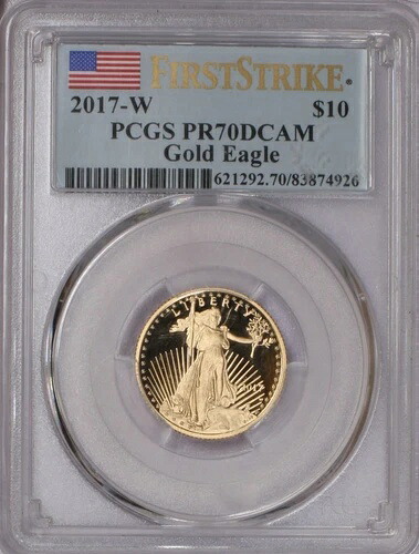 2017-W ゴールドイーグル 10ドル ファーストストライク PCGS PR70 ディープカメオ
