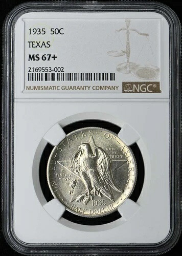 テキサス 1935年 シルバー記念 50セント NGC MS67+