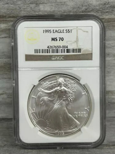 1995年 アメリカン シルバー イーグル NGC S MS 70 ブラウンラベル (PO1018336)