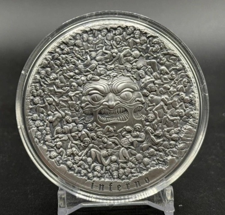 カメルーン 5オンス ダンテ 神曲 地獄篇 銀貨 5000フラン 2020年｜WORLD RESOURCE【KING店】 358,875円