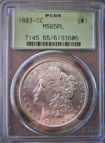 1883年 CC モーガン シルバー ドル PCGS MS 65 PL OGH