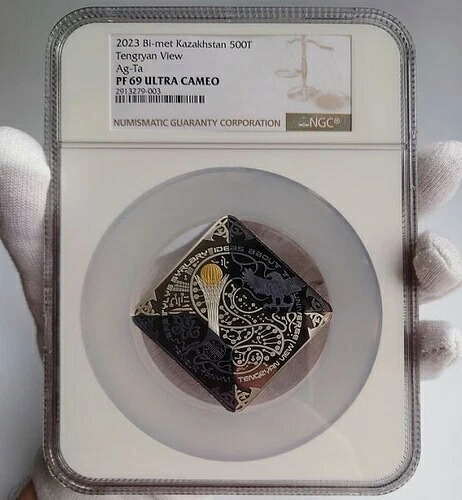 カザフスタン 2023 500 テンゲ TANIRLIK TANYM バイメタル シルバー + タンタル コイン NGC PF69 358,875円