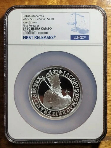 2022 NGC PF70 英国君主 5オンス ジェームズ1世 銀貨 10ポンド！ COA# 66｜WORLD RESOURCE【KING店】