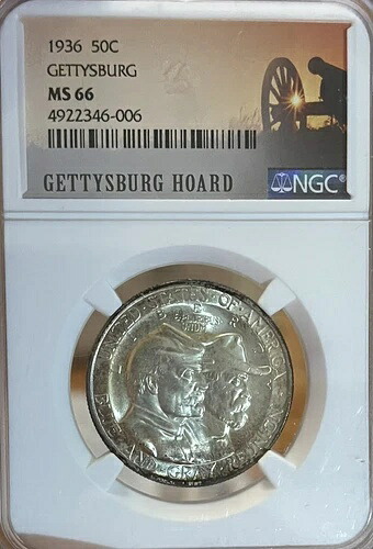 1936年 NGC MS66 ゲティスバーグ記念ハーフドル