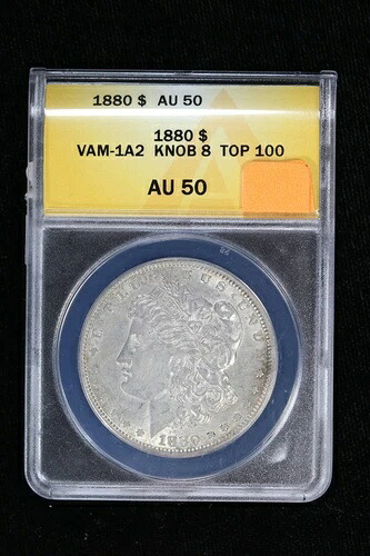 1880年 モルガン・ダラー ANACS VAM-1A2 ノブ8 トップ100 3AJD