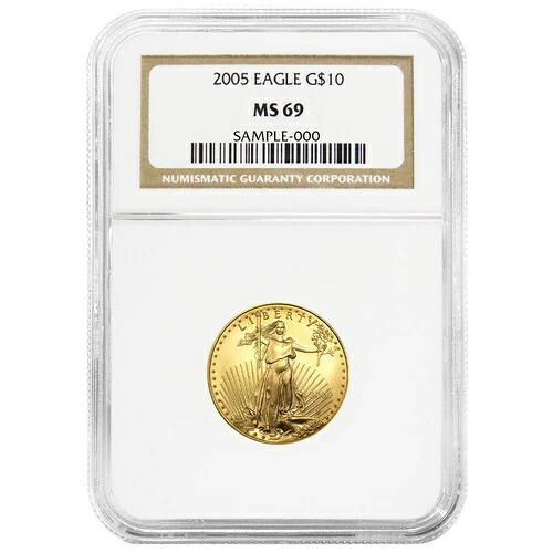 2005年 10ドル アメリカン ゴールド イーグル 1/4オンス NGC MS69 ブラウンラベル