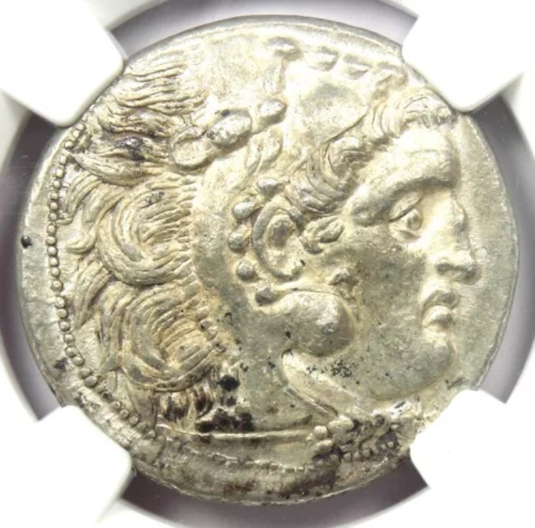リュシマコス トラキア AR 銀テトラドラクマ リュシマコス 紀元前305年 - NGC AU認定