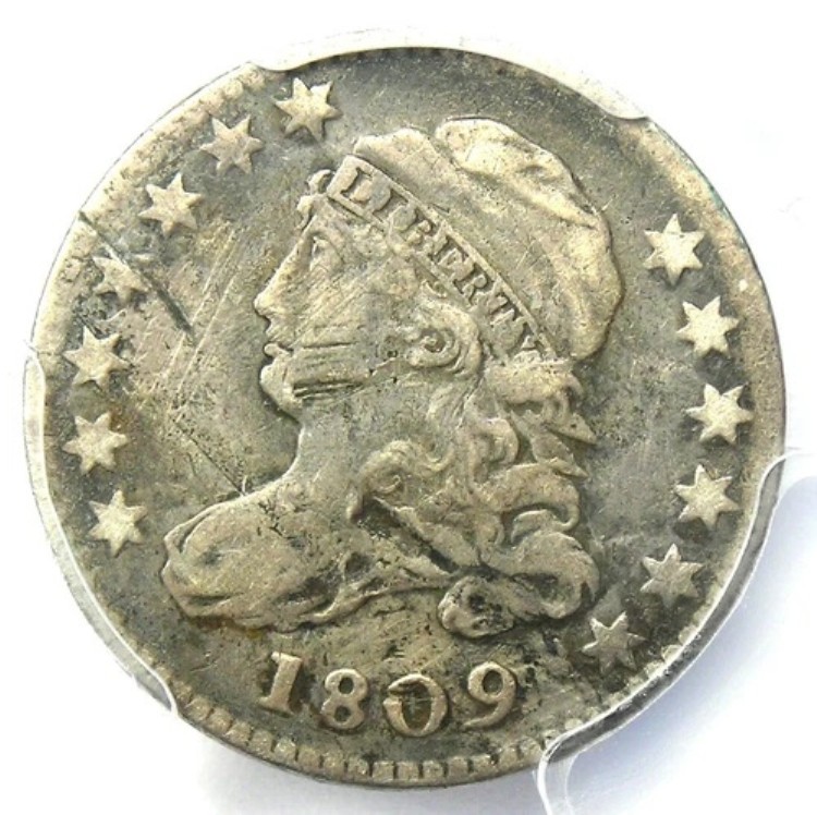 1809 年 キャップド バスト ダイム 10 セント - PCGS VF 詳細 - 希少な日付 - 認定コイン!|WORLD RESOURCE【KING店】