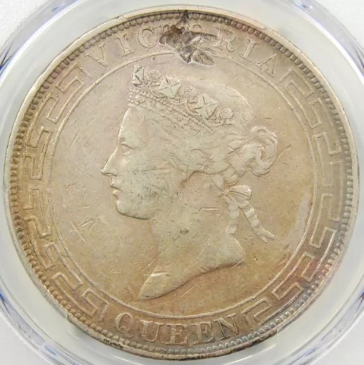 1868 年中国香港ビクトリアドル硬貨 1 ドル - PCGS VF 詳細認定 - 希少!|WORLD RESOURCE【KING店】