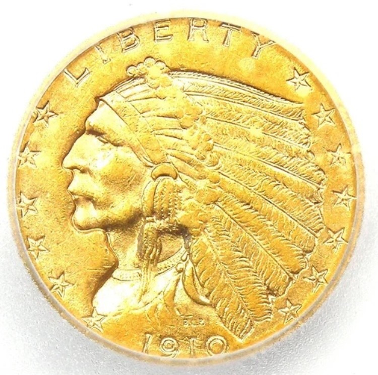 1910 年インディアン ゴールド クォーター イーグル 2.50 ドル コイン - ICG MS63 (BU UNC) - 価値 1,590 ドル!｜WORLD RESOURCE【KING店】 359,865円