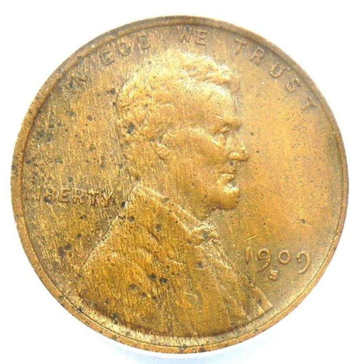 1909-S VDB リンカーン・ウィート・セント 1セントペニー - ANACS XF45 詳細（腐食）キー日付｜WORLD RESOURCE【KING店】 359,865円