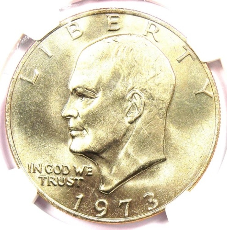 1973 年アイゼンハワー ダラー アイク $1 - NGC MS66+ プラス グレード認定 - 1,600 ドル相当!