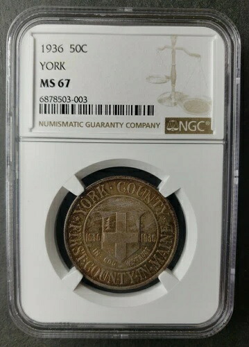 1936年 50セント ヨーク記念銀貨 ハーフドル NGC MS67｜WORLD RESOURCE【KING店】